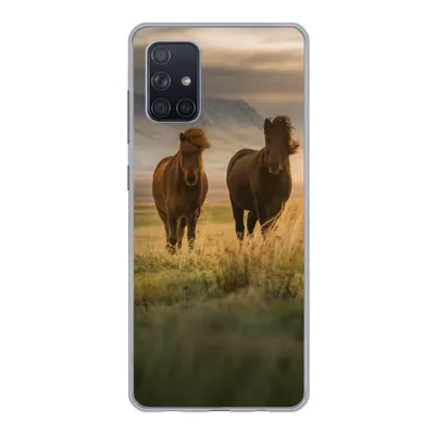 Produktbild von MuchoWow® Handyhülle Schutzhülle Hülle für Samsung Galaxy A51 5G Pferde - Luft - Gras Silikon Softcase Handy Hülle - Abbildung