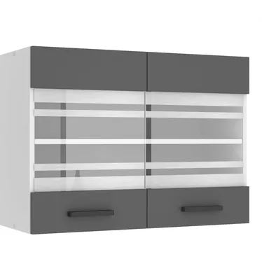 Produktbild von Belini Hängeschrank Küche, Küchenschränke SGW. Breite 80 cm. Oberschrank mit 2 Türen, Küchenhängeschränke, Wandschrank Hängend, Silber matt