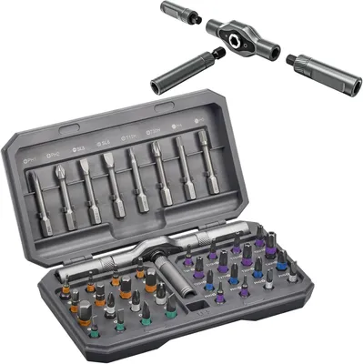 Productafbeelding van Schroevendraaierset 42-in-1, magnetisch, ratelgreep, 40 bits, voor computer