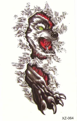 Produktbild von Temporäres Tattoo Wolf Körperkunst