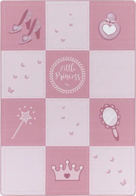 Productafbeelding van Kinderkleed, prinsessenmotief, roze, 120 x 170 cm, rechthoekig