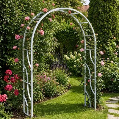 Obrázek produktu pro DanDiBo Rose arch Galvanized Solid 150 cm Archway 96516 Odolný proti povětrnostním vlivům Kulatý oblouk Masivní železná horolezecká pomůcka Zahradní oblouk Žárově pozinkovaný