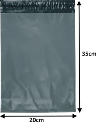 Obrázek produktu pro 25 kusů samolepicích fóliových poštovních sáčků | 200 x 350 mm poštovní sáčky šedé se samolepicí pečetí | 20 x 35 cm neprůhledné plastové poštovní sáčky na oděvy a textilie