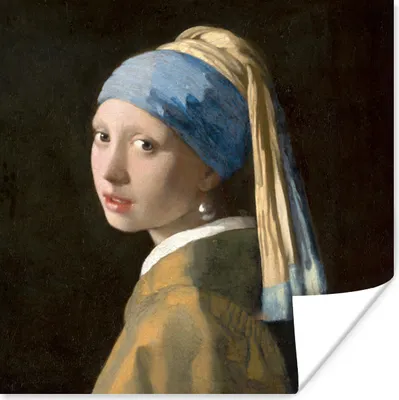 Produktbild von MuchoWow® Poster Mädchen mit Perlenohrring - Gemälde - Alte Meister - Vermeer 100x100 cm - Babyzimmer