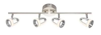 Produktbild von Globo Lighting LED Strahler Metall Nickel matt, verchromt, Kunststoff satiniert, beweglich, LxBxH: 630x100x170mm, inkl. 4x LED 5W 230V, 400lm Source, 310lm Output, 3000K