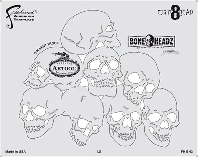 Produktbild von artool Airbrush Schablone Bone Headz Schablonen-Set Eight Dead 200 470
