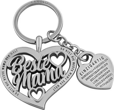 Produktbild von LANOLU Schlüsselanhänger Mama, Anhänger beste Mama Schlüsselanhänger, Geschenk Mutter zum Muttertag, Geburtstagsgeschenk für Mütter