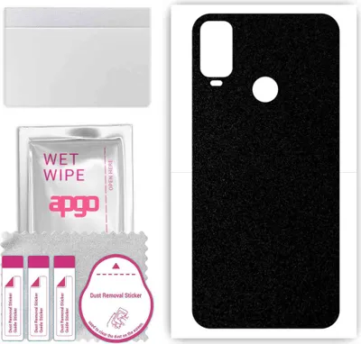 Produktbild von apgo Rückseite Schutzfolie, Skin, kompatibel mit Alcatel 1 2021, Hinten Displayschutzfolie aus Vinylfolie, kratzfest, einfache Montage - Mattschwarz