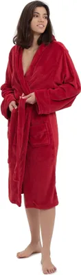 Produktbild von Lumaland Bademantel Damen & Herren Kapuze aufgesetzten Taschen Extra weicher Mikrofaser  saugstark schnell trocknend Einfach zum Kuscheln