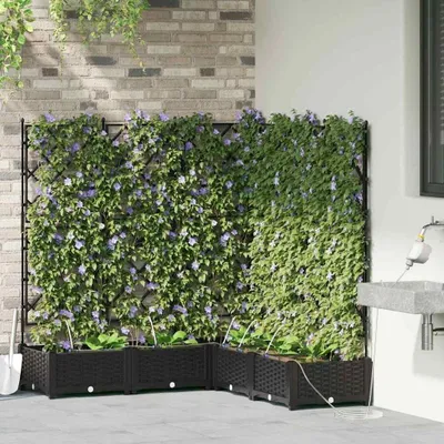 Produktbild von Selbstbewässerungstopf, 5 Stück, schwarzer Pflanztopf aus Kunststoff für den Garten, 120 x 120 x 126 cm, mit Bewässerungssystem für den Außenbereich