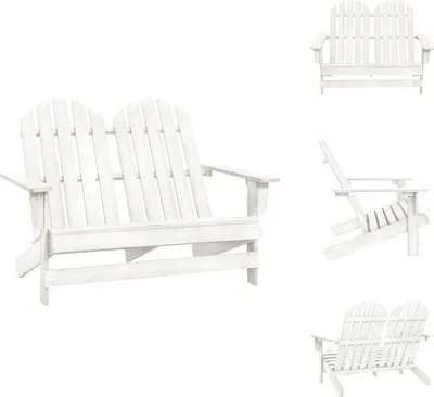 Obrázok produktu pre vidaXL 2-miestna záhradná lavica Adirondack z masívneho dreva jedľa biela - Záhradné stoličky