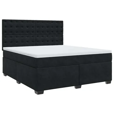 Produktbild von vidaXL Boxspringbett mit Matratze Schwarz 180x200 cm Samt