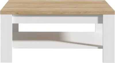 Immagine prodotto di Tavolino - Rettangolare - Rovere bianco e rovere beige - BOHOL - L 100 x P 60 x H 45,7 cm - 2 ripiani