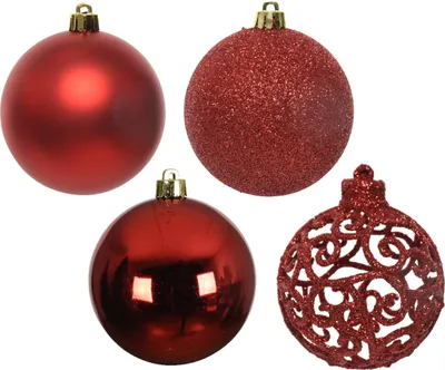 Produktbild von Kleine Weihnachtskugeln rot 16 Stück 6 cm - Einheitsgröße