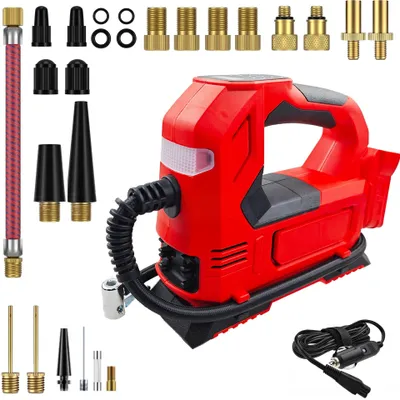 Produktbild von Akku-Kompressor für Makita 18V-Akku, Elektrische Luftpumpe mit LED-Leuchte, Digitalem Manometer für Autos, Motorräder, Fahrräder, Bälle (ohne Akku)