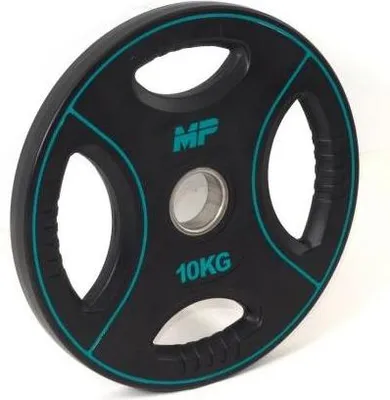 Produktbild von Muscle Power Polyurethan4-Grip Hantelscheibe 10 kg - 50 mm