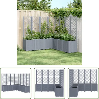 Produktbild von The Living Store Pflanzkübel mit Rankgitter Grau 160x160x140 cm PP