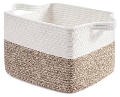 Produktbild von Aufbewahrungskorb geflochten mit Henkel 33x25x23 cm Braun