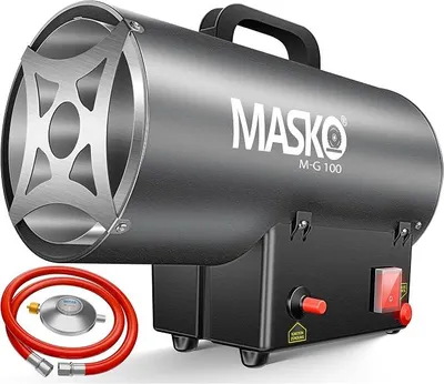 Produktbild von Gasheizgebläse Gasheizer Heizkanone Gasheizstrahler 10 KW Bauheizer Gas Heizgerät heizstrahler Heißluftgenerator inkl. Gasschlauch & Druckminderer Heizgebläse für handelsübliche Gasflaschen