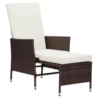 Zdjęcie produktu dla VidaXL 310229, Taras, Obite siedzisko, Poliester, Technorattan, Stal, Kremowy, Biały, 620 mm, 1310 mm