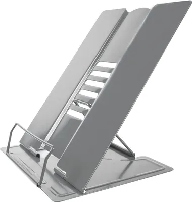 Immagine prodotto di Leggio Intirilife in metallo grigio chiaro - 21 x 16,5 x 20,3 cm - Leggio regolabile in altezza per la scrivania di scuola e ufficio, ausilio alla lettura