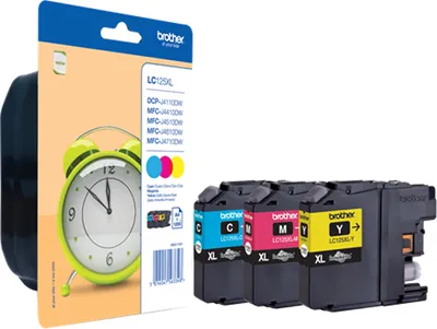 Zdjęcie produktu dla Brother LC125XLRBWBPDR, Czarny, Cyjan, Purpurowy, Żółty, Tusz na bazie pigmentu, 1 szt., 1200 stron(y), 1200 stron(y), Multipak