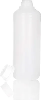 Produktbild von BENBOW HDPE Kunststoffflasche 1x 500ml mit Schraubverschluss und Skala für sichere Aufbewahrung von Flüssigkeiten und Chemikalien - ideal für Haushalt, Labor und Industrie