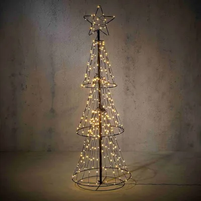 Immagine prodotto di Albero di Natale a LED Luca Lighting, 150 cm, 310 LED bianco caldo, struttura esterna in metallo nero