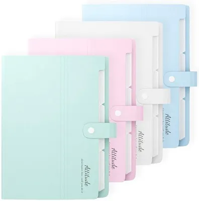 Image de Porte-documents A4 à rabats, 12 compartiments avec étiquettes, boîte pliante pour la maison, le bureau ou l'école
