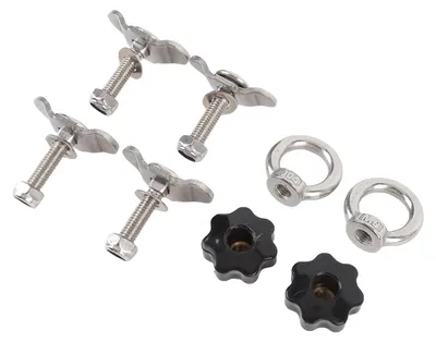 Image de Kit d'écrous pour goujons filetés à double oreille pour rail en L - Goujons filetés en acier inoxydable pour rail en L, destinés aux plateaux de camion, pick-up, camping-cars et quads - M8 x 40 mm