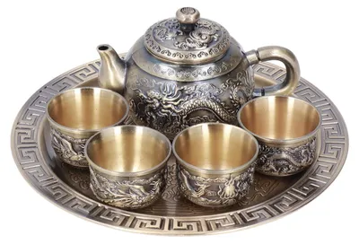 Immagine prodotto di Omgoods - Set da tè marocchino con teiera e mini tazze