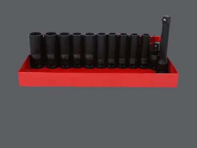 Produktbild von KS Tools 515.1140, Steckschlüssel-Satz, 1/2", 13 Kopf/Köpfe, Chrom-Molybdän-Stahl, ISO 1174, DIN 3129, ISO 2725-2, DIN 3121, 2,7 kg