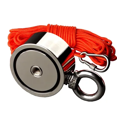 Productafbeelding van Magneet, neodymium materiaal, 150 kg trekkracht, 150 kg x 2, 15 meter touw, verticale trekkracht