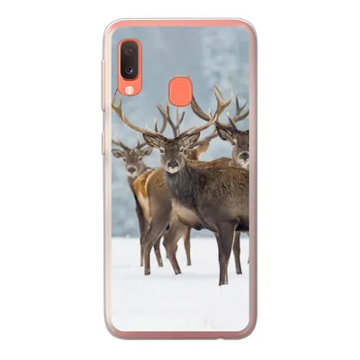Produktbild von MuchoWow® Handyhülle Schutzhülle Hülle für Samsung Galaxy A20e Hirsche - Tiere - Schnee - Winter - Landschaft - Natur Silikon Softcase Handy Hülle - Abdeckung
