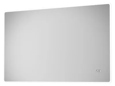 Produktbild von LED Badspiegel 120×70 cm, Alurahmen, Licht neutralweiß, IP24, Digitaluhr