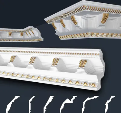 Produktbild von Marbet Deckenleisten gold Sparpaket aus Styropor EPS - Stuckleisten gemustert, im traditionellen Design - (2 Meter B-22 G) Stuck Eckleiste Winkelleiste Wand