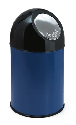 Produktbild von V-Part Abfallbehälter mit Pushdeckel 30 Liter blau schwarz