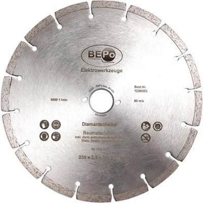 Produktbild von Bepo Diamant Trennscheibe FFS 230 230 mm Mauerwerk Beton Stein Putz 1230/053
