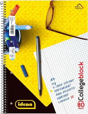 Produktbild von 5x Collegeblock DIN A4 Spirablock Kollegblock kariert