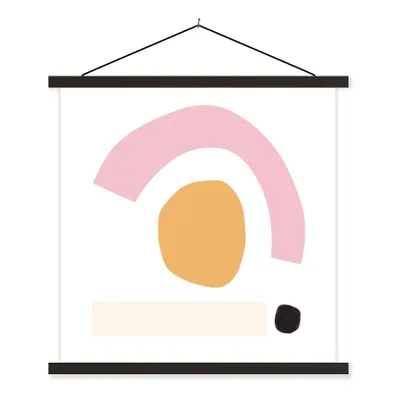 Produktbild von MuchoWow® Textilposter Geometrische Formen - Minimalismus - Pastell 40x40 cm mit schwarzem Rahmen - Fotos