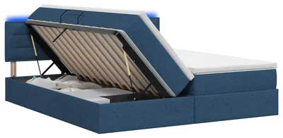 Obrázok produktu pre Postel s LED osvetlením a úložným priestorom, modrá, vrátane matraca