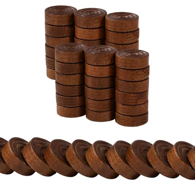 Image de Set de 60 pièces de pièces d'échecs en bois et pions de backgammon