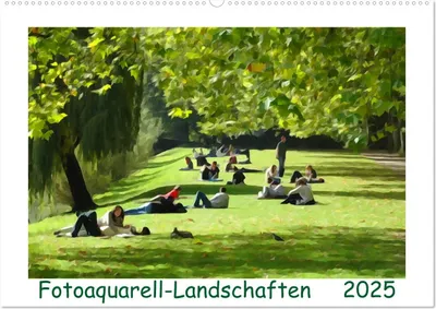 Produktbild von Fotoaquarell-Landschaften. (Wandkalender 2025 DIN A2 quer), CALVENDO Monatskalender
