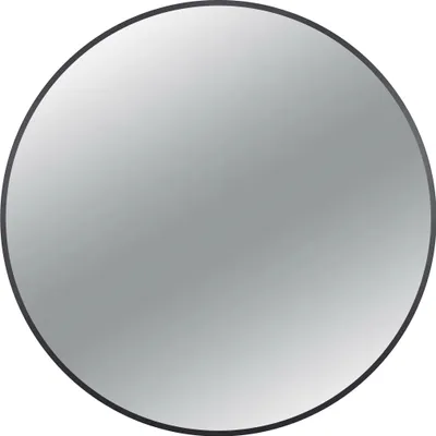 Produktbild von Balneo Wandspiegel runder Badezimmerspiegel Aluminiumrahmen 100 cm schwarz