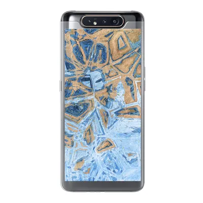 Produktbild von MuchoWow® Handyhülle Schutzhülle Hülle für Samsung Galaxy A80 Marmor - Farbe - Gold - Blau Silikon Softcase Handy Hülle - Schutzdeckel