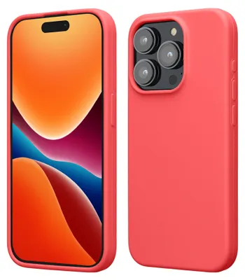 Produktbild von kwmobile Handyhülle für iPhone 15 Pro Max Hülle, für iPhone 15 Pro Max Case - Hülle Silikon - kabelloses Laden - Neon Koralle