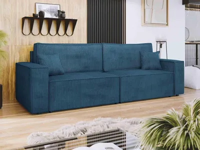 Produktbild von MIRJAN24 Sofa Karl Cord, Couch, Schlafsofa mit zwei Bettkästen und Schlaffunktion, Rückenlehne in Form beweglicher Kissen (Farbe: Poso 05)