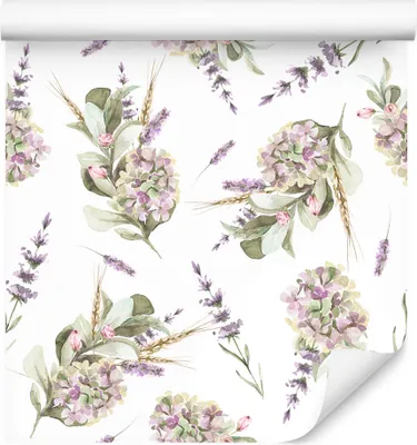 Produktbild von 10m VLIES TAPETE Rolle Blumen Lavendel Blätter Natur Pflanzen XXL