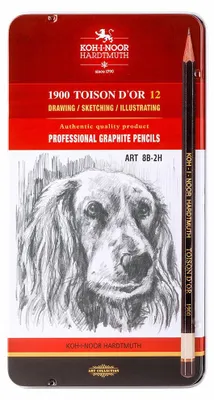 Produktbild von Graphitstifte 12er Set "Toison Dòr ART" - Gradation 8B - 2H im Metalletui