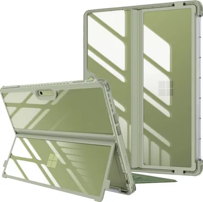 Produktbild von Fintie Hülle für Microsoft Surface Pro 9 / Pro 9 5G 13 Zoll 2022, Stoßfeste Robuste Hartschalen Schutzhülle mit Stifthalter Original Ständer, Type Cover Kompatibel, Grün